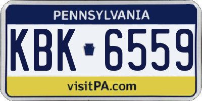 PA license plate KBK6559