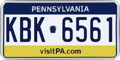 PA license plate KBK6561