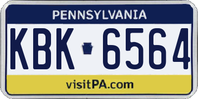 PA license plate KBK6564