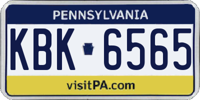 PA license plate KBK6565