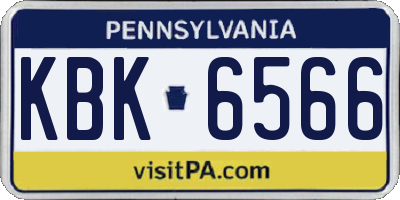 PA license plate KBK6566