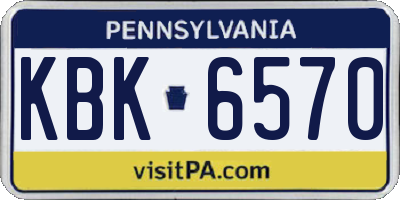 PA license plate KBK6570