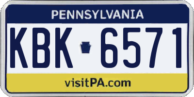 PA license plate KBK6571