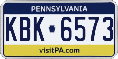 PA license plate KBK6573