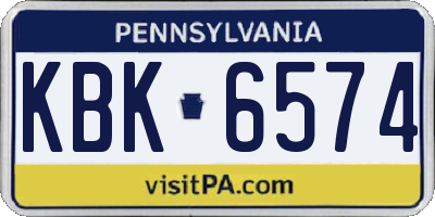 PA license plate KBK6574