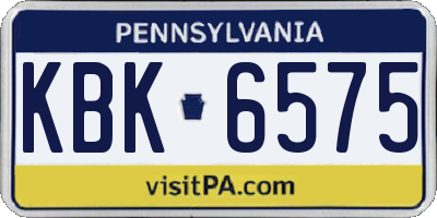 PA license plate KBK6575