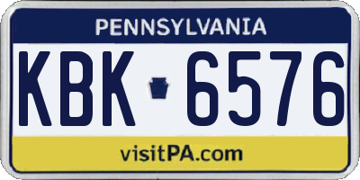 PA license plate KBK6576