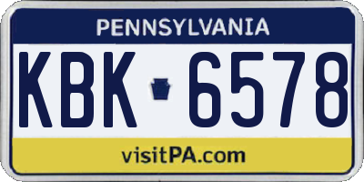 PA license plate KBK6578