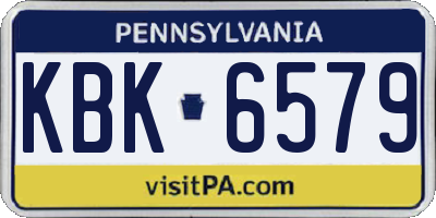 PA license plate KBK6579