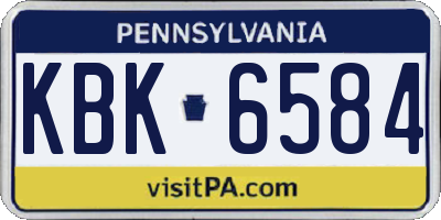 PA license plate KBK6584