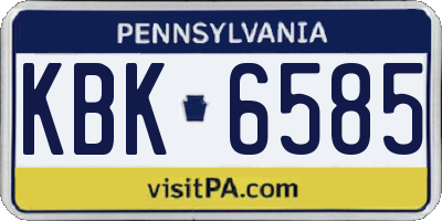 PA license plate KBK6585