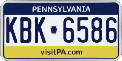 PA license plate KBK6586