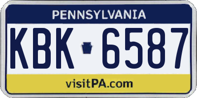 PA license plate KBK6587