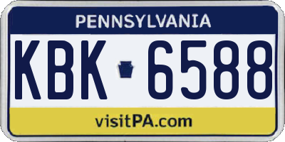 PA license plate KBK6588