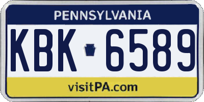 PA license plate KBK6589