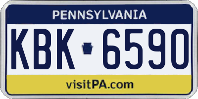 PA license plate KBK6590