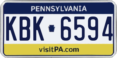 PA license plate KBK6594