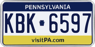 PA license plate KBK6597