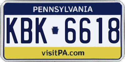 PA license plate KBK6618