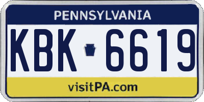 PA license plate KBK6619