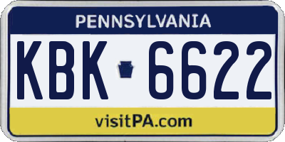 PA license plate KBK6622