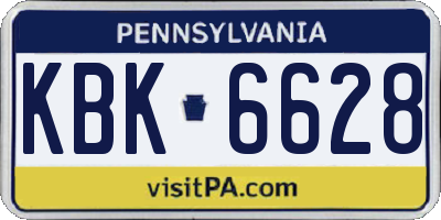PA license plate KBK6628