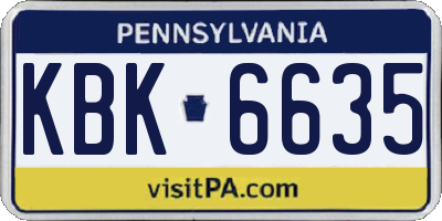 PA license plate KBK6635