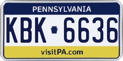 PA license plate KBK6636