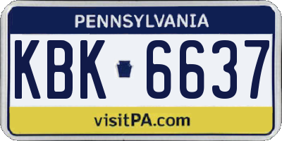 PA license plate KBK6637