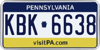 PA license plate KBK6638