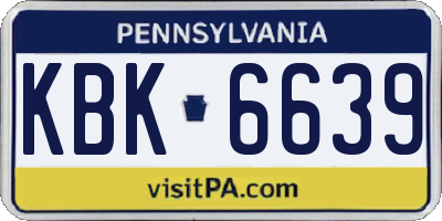 PA license plate KBK6639