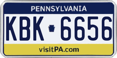 PA license plate KBK6656