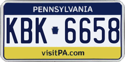 PA license plate KBK6658