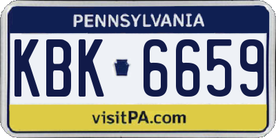 PA license plate KBK6659