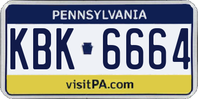 PA license plate KBK6664