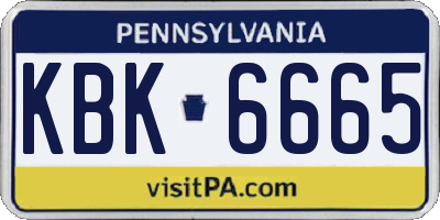 PA license plate KBK6665
