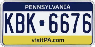 PA license plate KBK6676