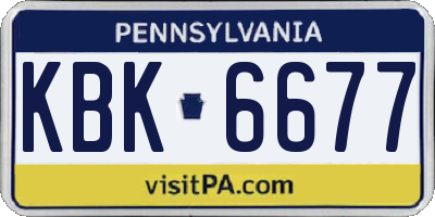 PA license plate KBK6677