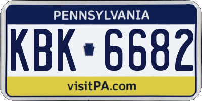 PA license plate KBK6682