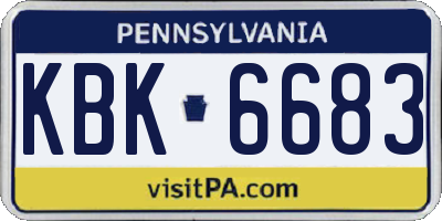 PA license plate KBK6683