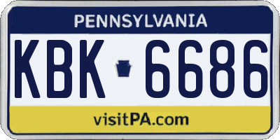 PA license plate KBK6686