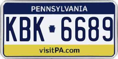 PA license plate KBK6689