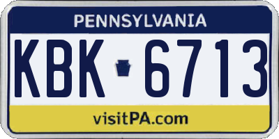 PA license plate KBK6713