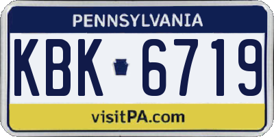 PA license plate KBK6719