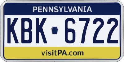 PA license plate KBK6722