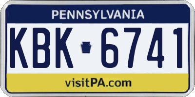 PA license plate KBK6741