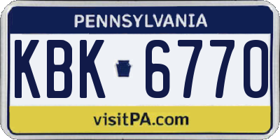 PA license plate KBK6770