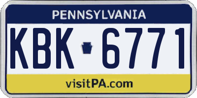 PA license plate KBK6771