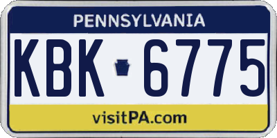PA license plate KBK6775