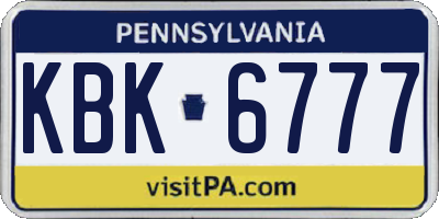 PA license plate KBK6777